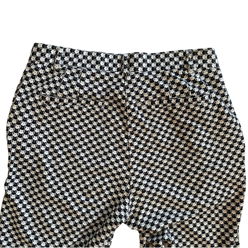 Black White Cat Pattern Novelty Print Betabrand Womens Stretch Pants Size S- EUC - Picture 9 of 10